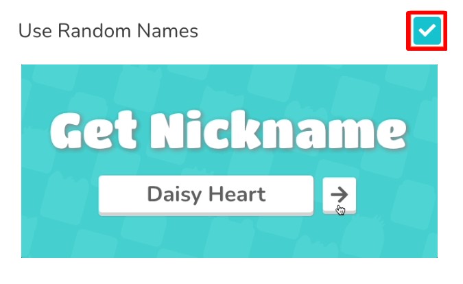Choose "Use Random Names"